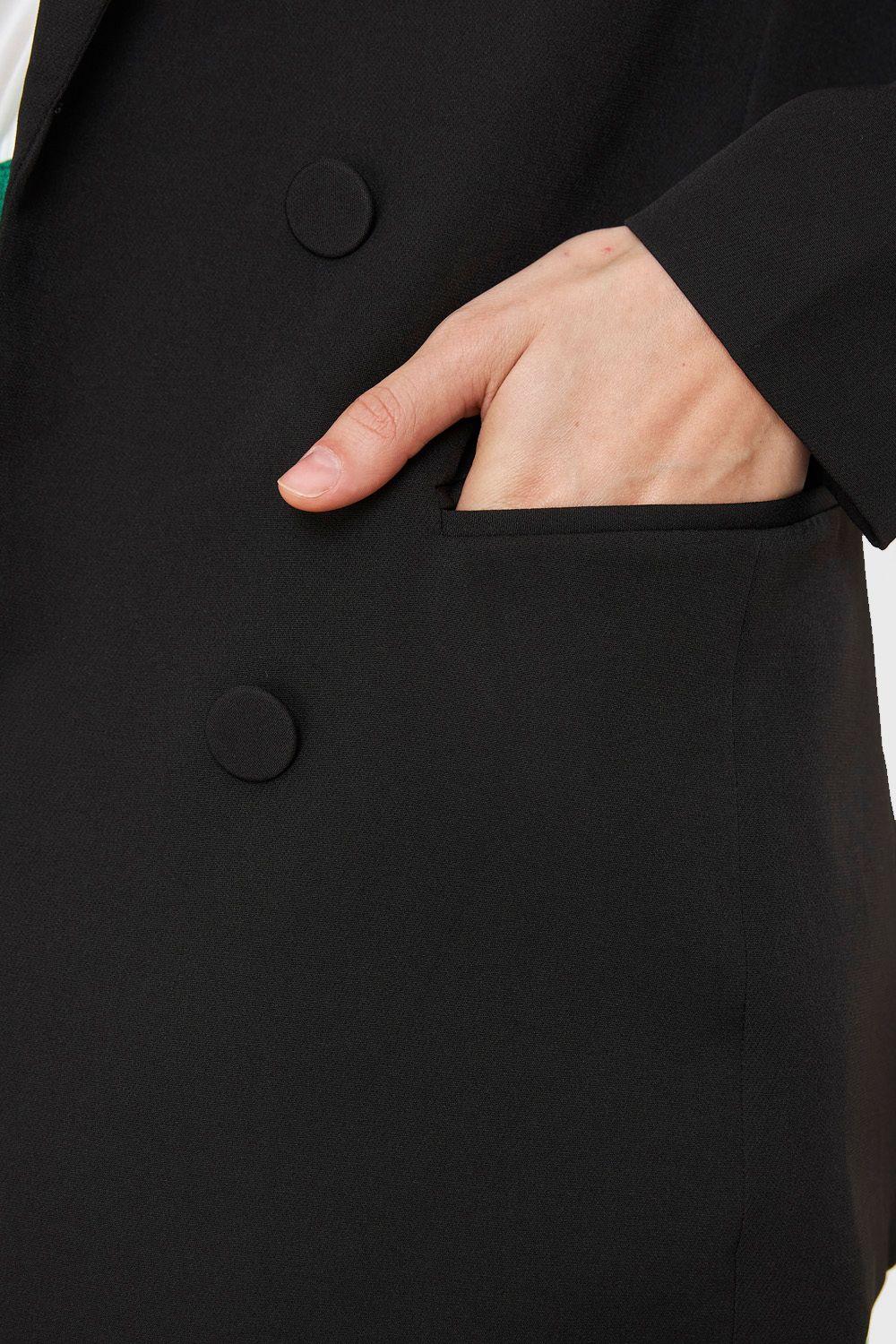 Blazer Botones Decorativos Negro Nicopoly-5