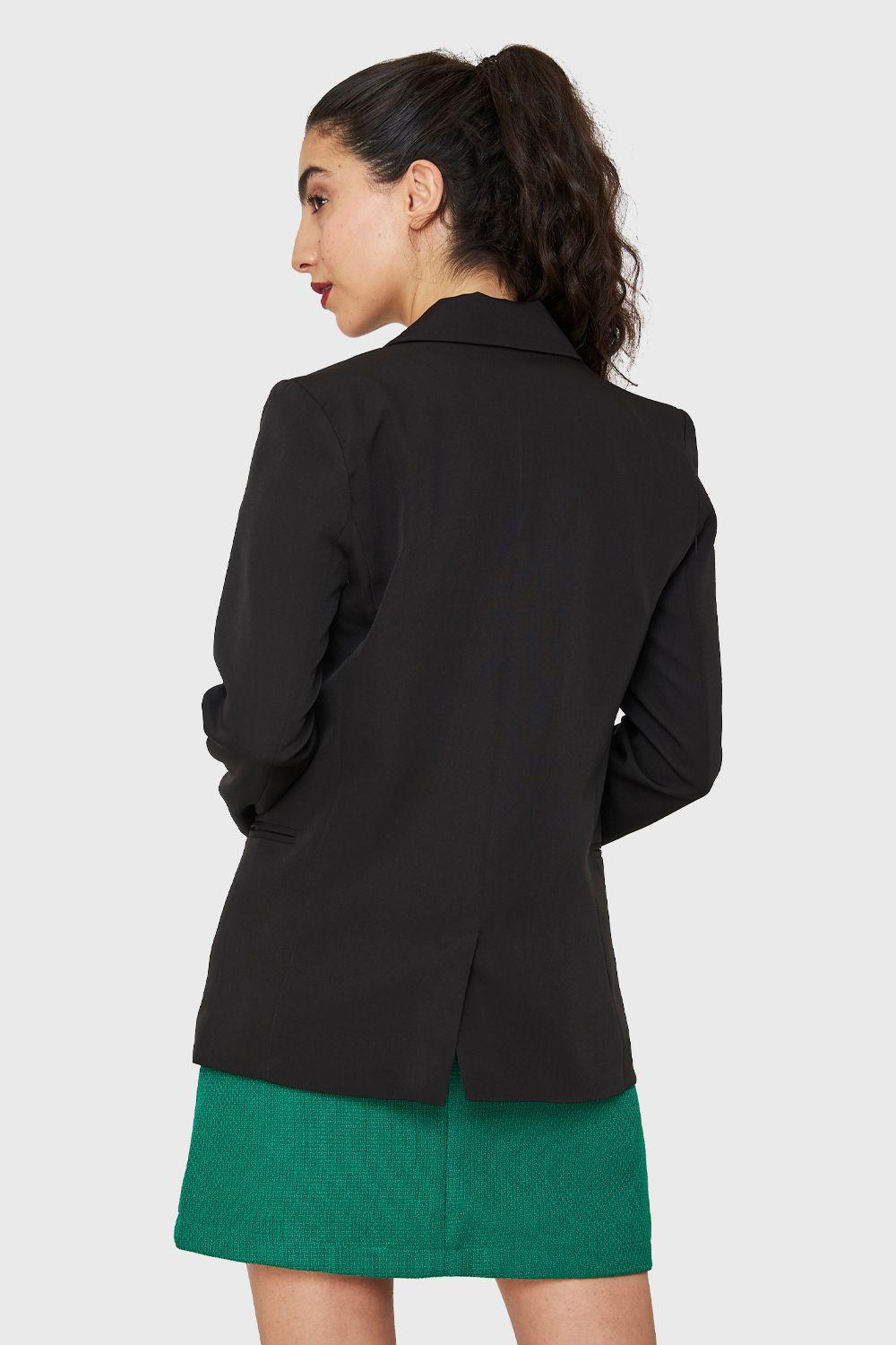 Blazer Botones Decorativos Negro Nicopoly-3
