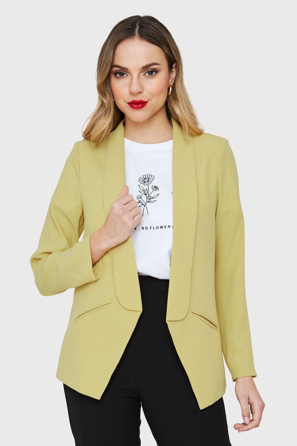 Blazer Solapa Larga Amarillo Nicopoly-4