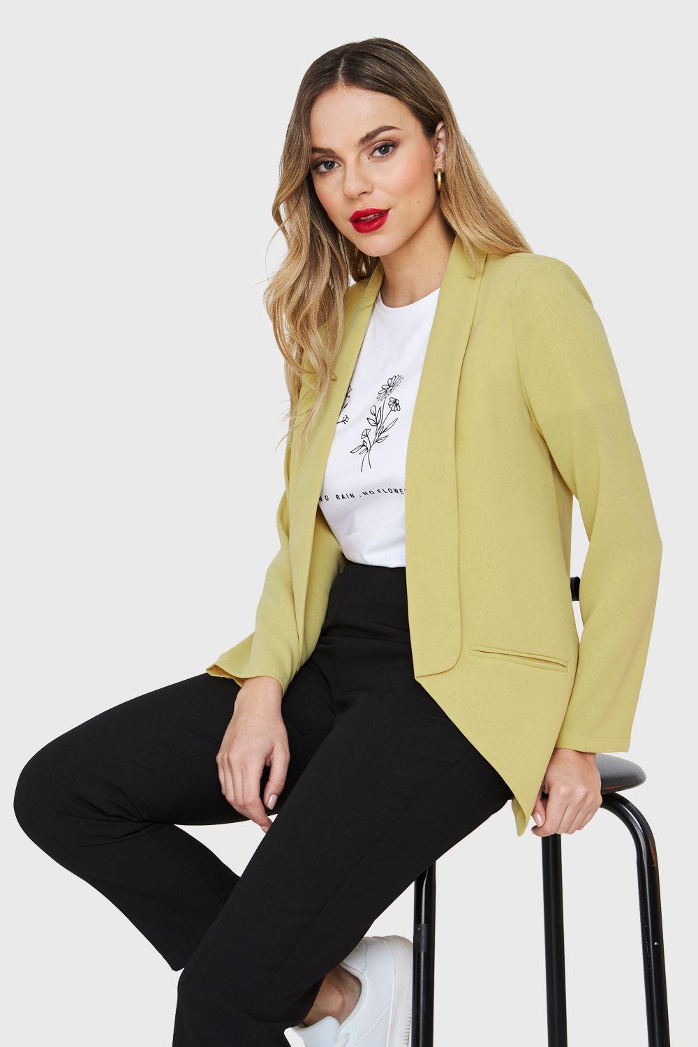 Blazer Solapa Larga Amarillo Nicopoly-0