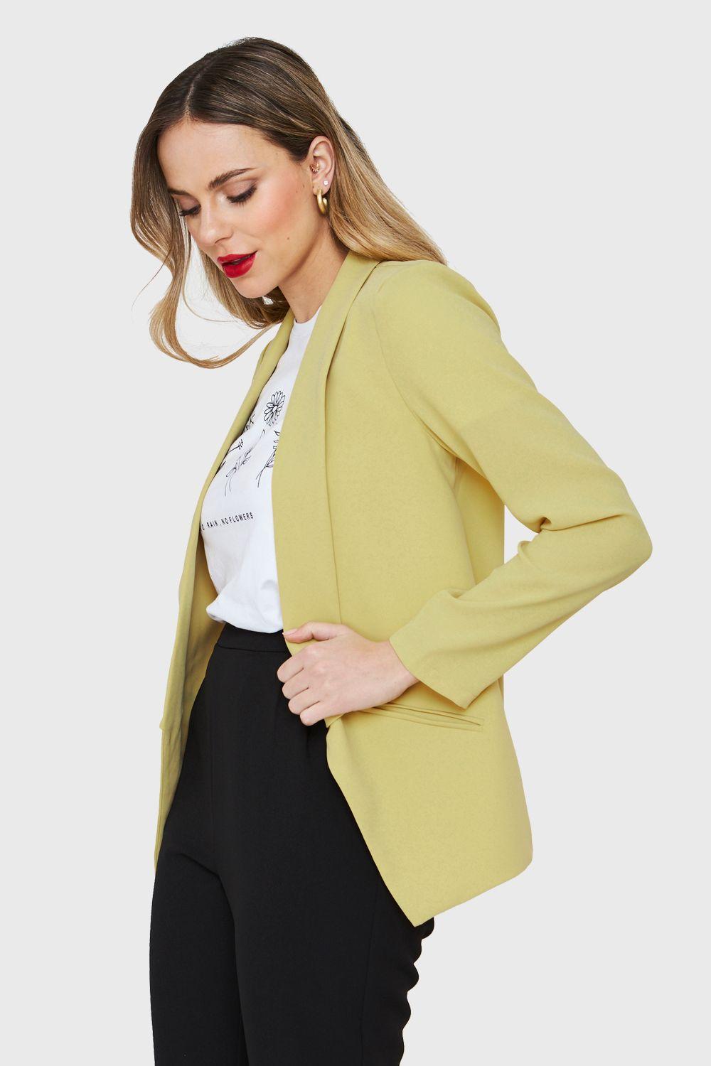 Blazer Solapa Larga Amarillo Nicopoly-2