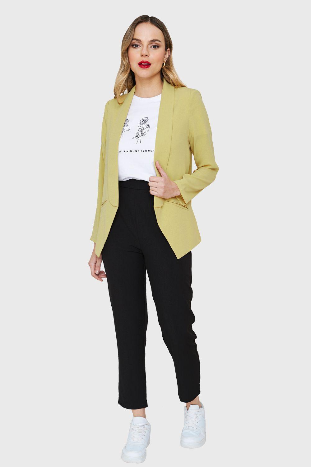 Blazer Solapa Larga Amarillo Nicopoly-1
