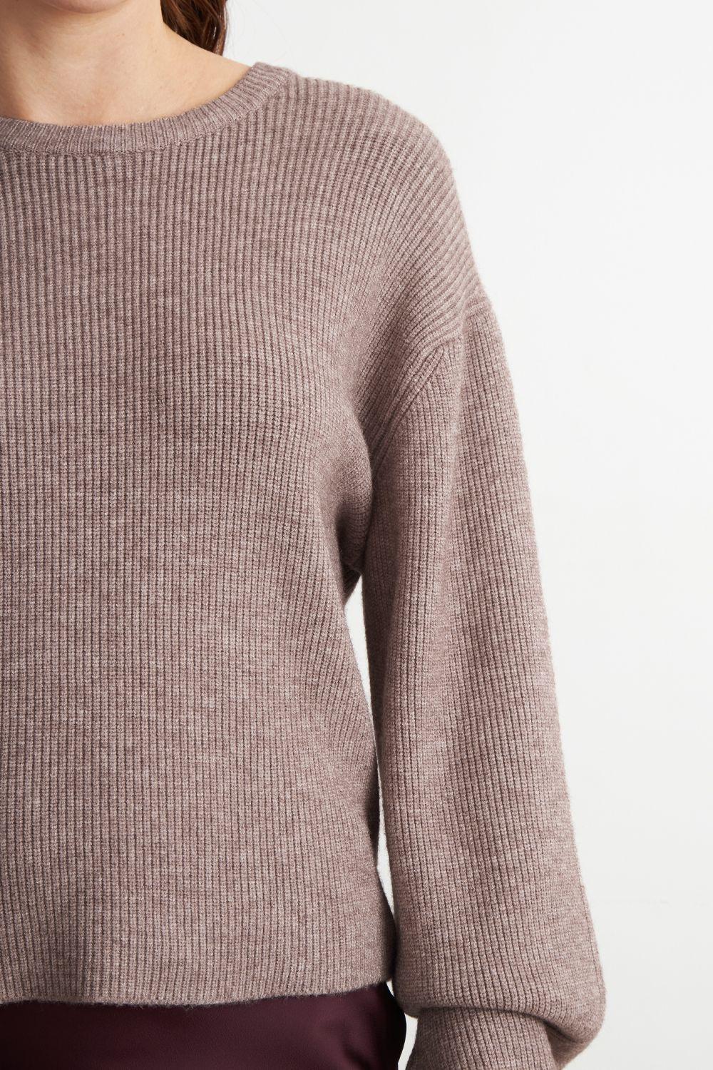 Sweater Jaspeado Cuello Redondo Khaki Nicopoly-5