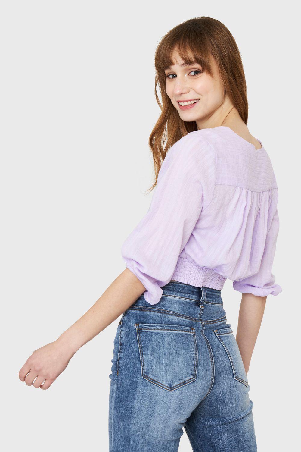 Blusa Corta Nudo Lila Nicopoly-3