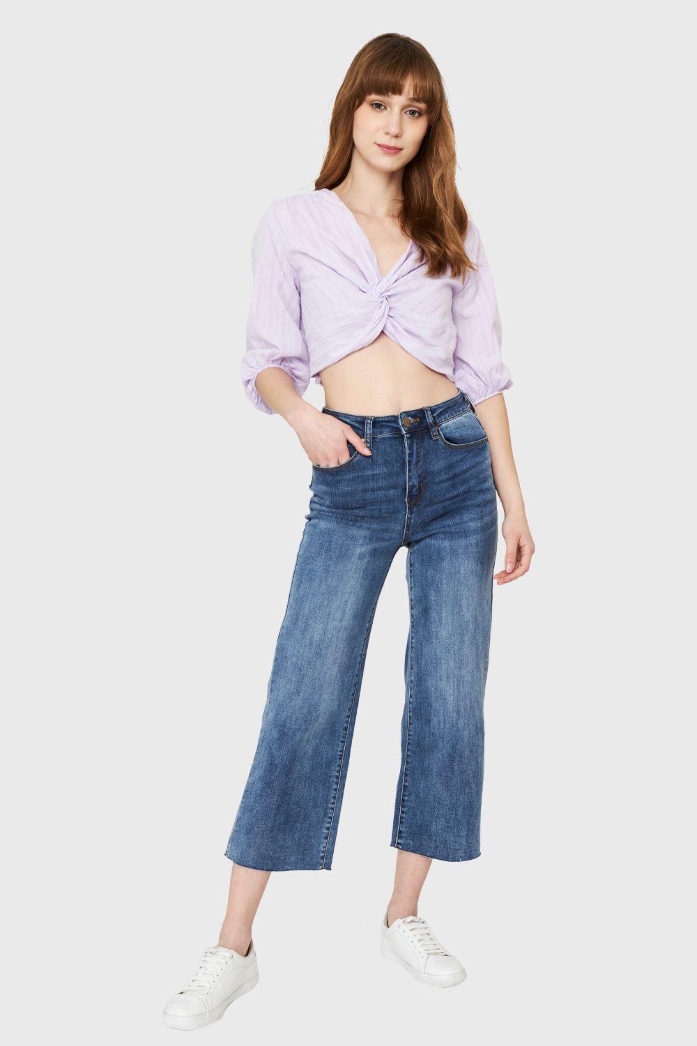 Blusa Corta Nudo Lila Nicopoly-1