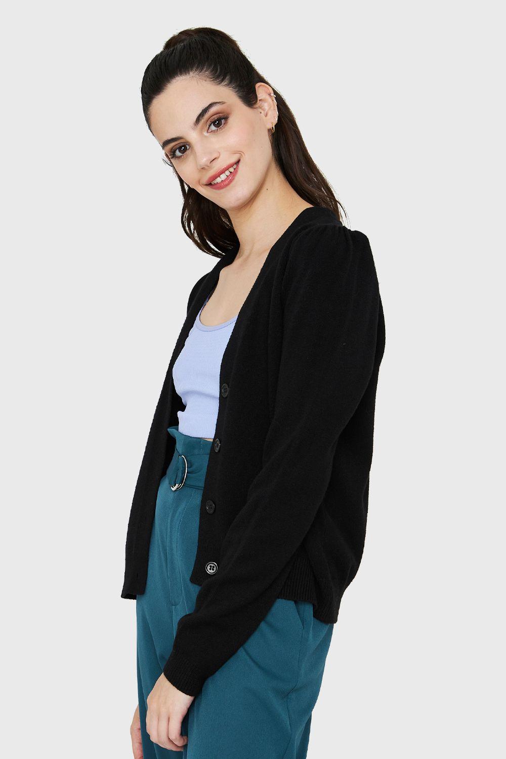 Cárdigan Manga Princesa Negro Nicopoly-2