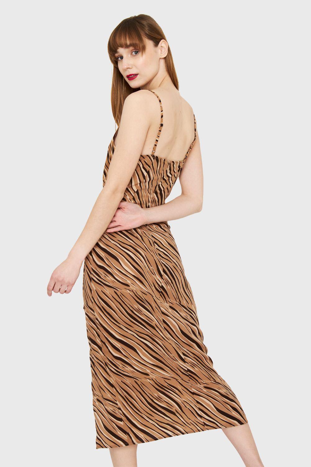 Vestido Print Cebra Café Nicopoly-3