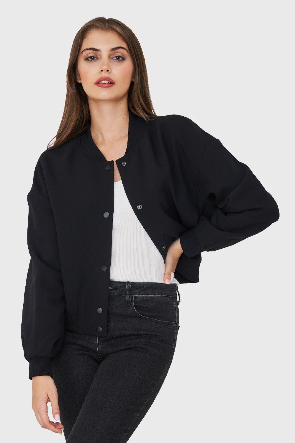 Chaqueta Bomber Broches Negro Nicopoly-0