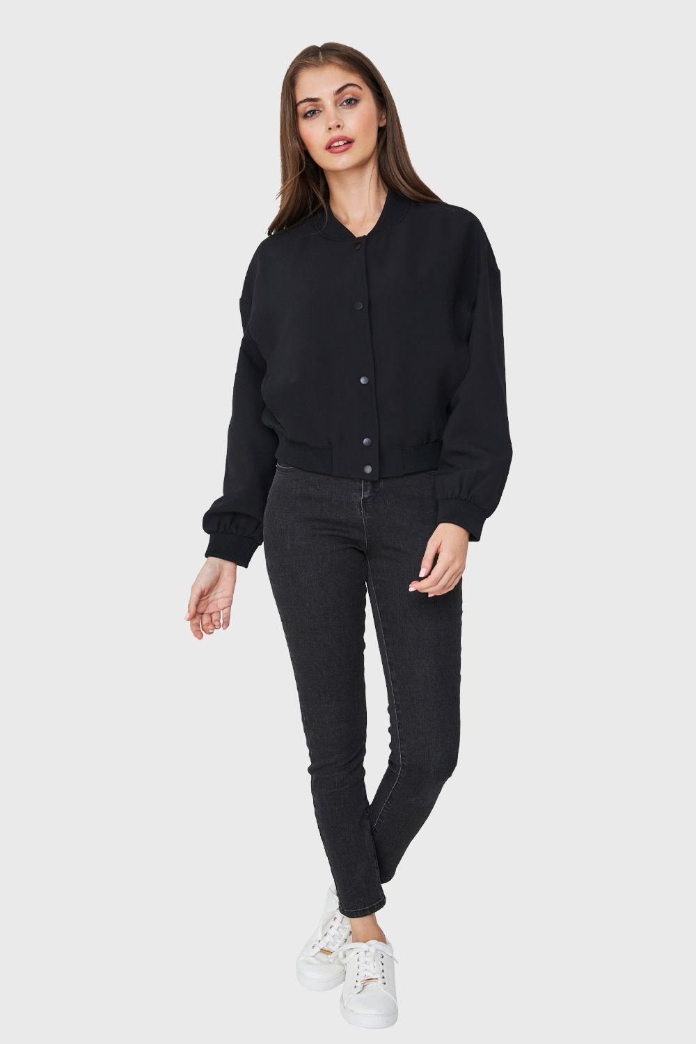 Chaqueta Bomber Broches Negro Nicopoly-1