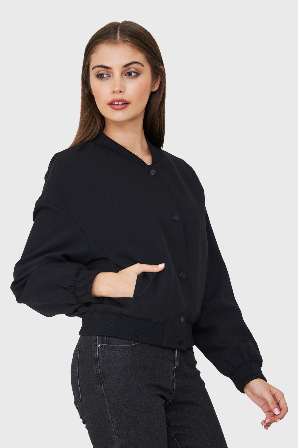 Chaqueta Bomber Broches Negro Nicopoly-2