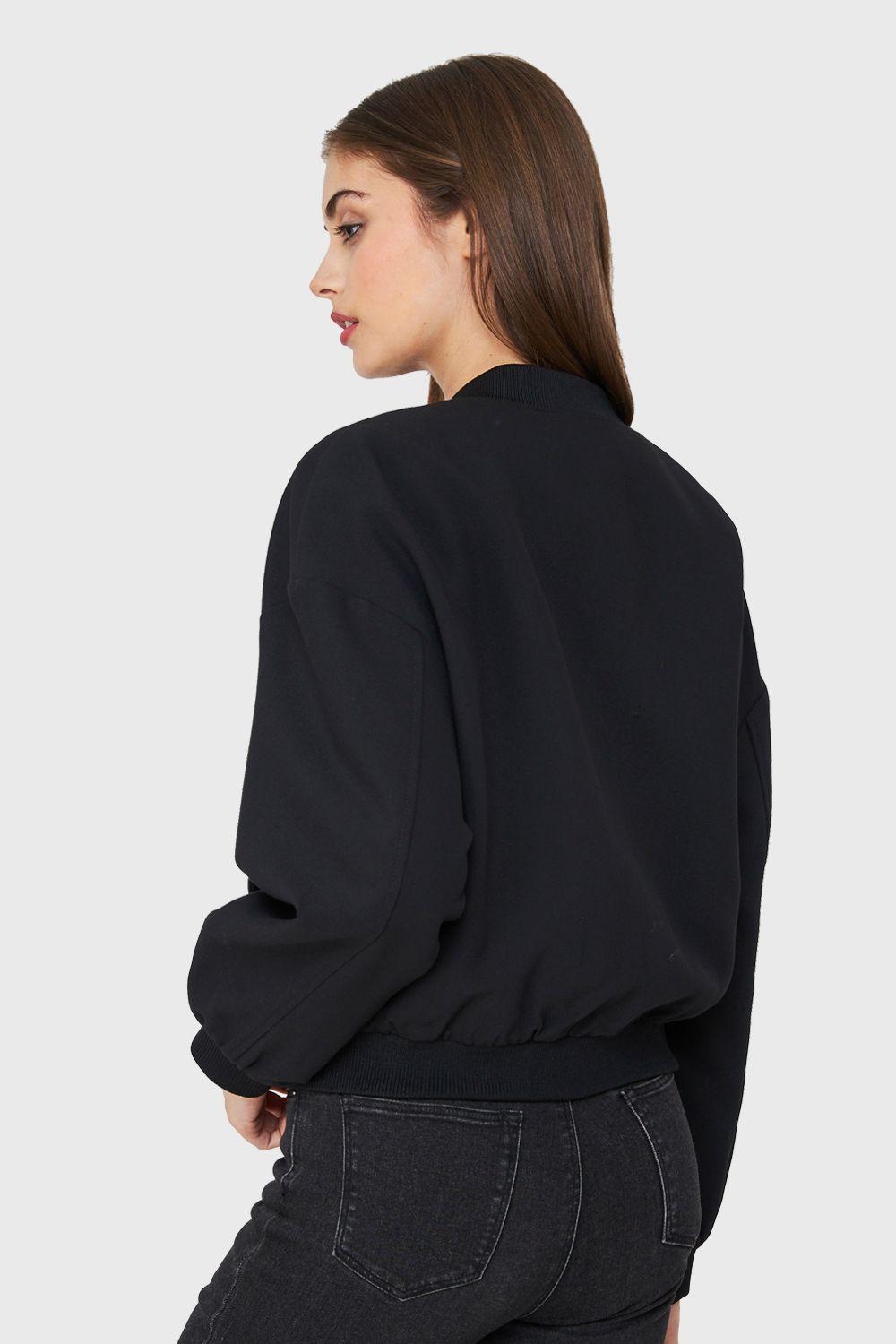 Chaqueta Bomber Broches Negro Nicopoly-3
