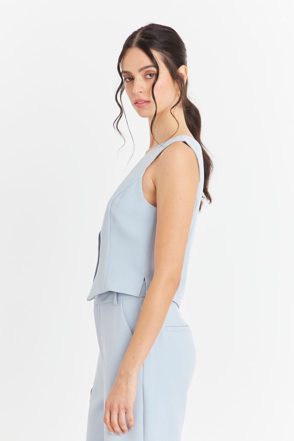 Gilet 4 Botones Celeste Nicopoly-2