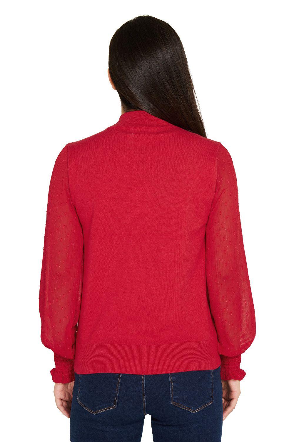 Sweater Manga Brillos Rojo Nicopoly-3