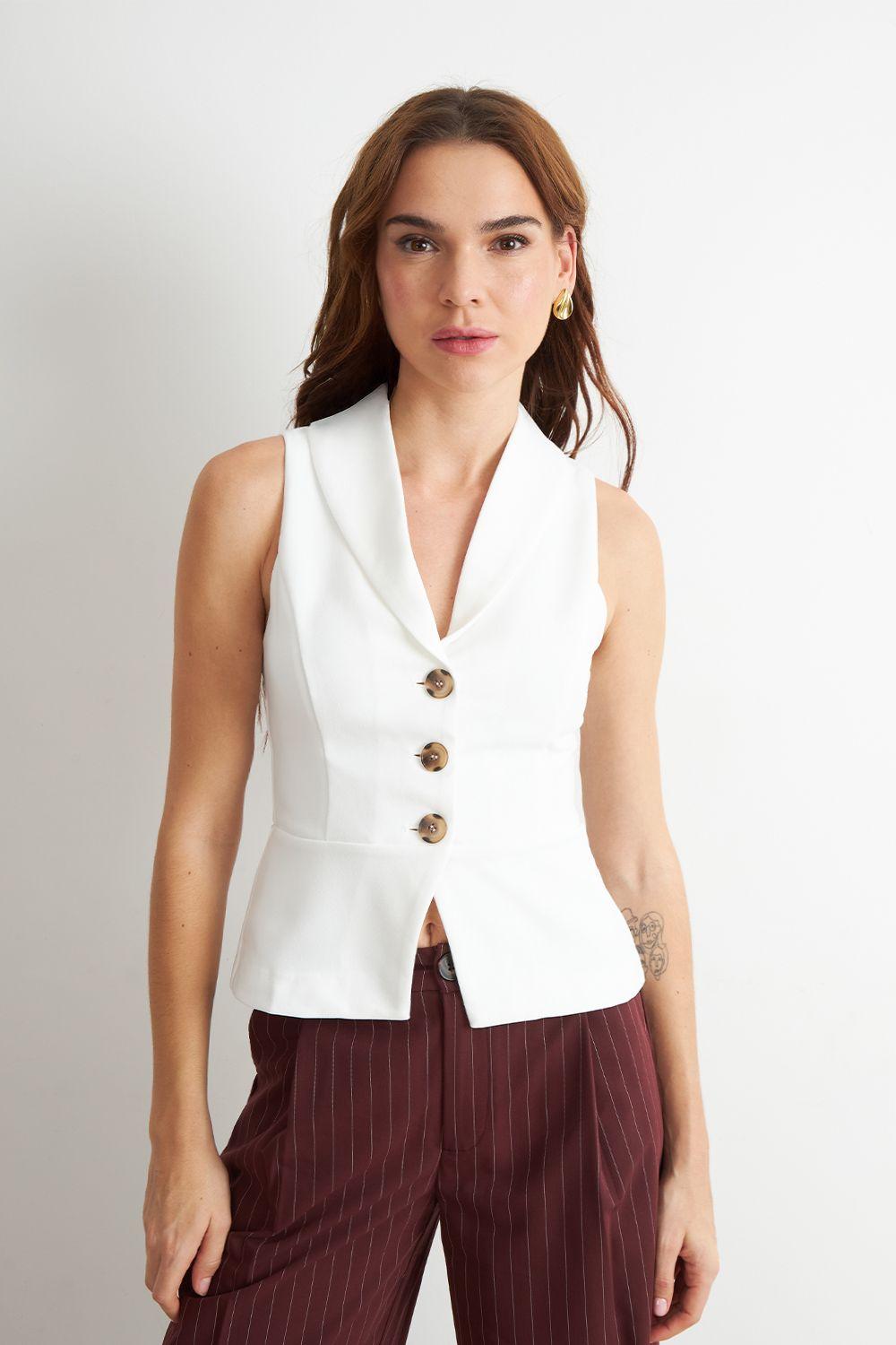 Gilet Sastre Entallado Blanco Nicopoly-0