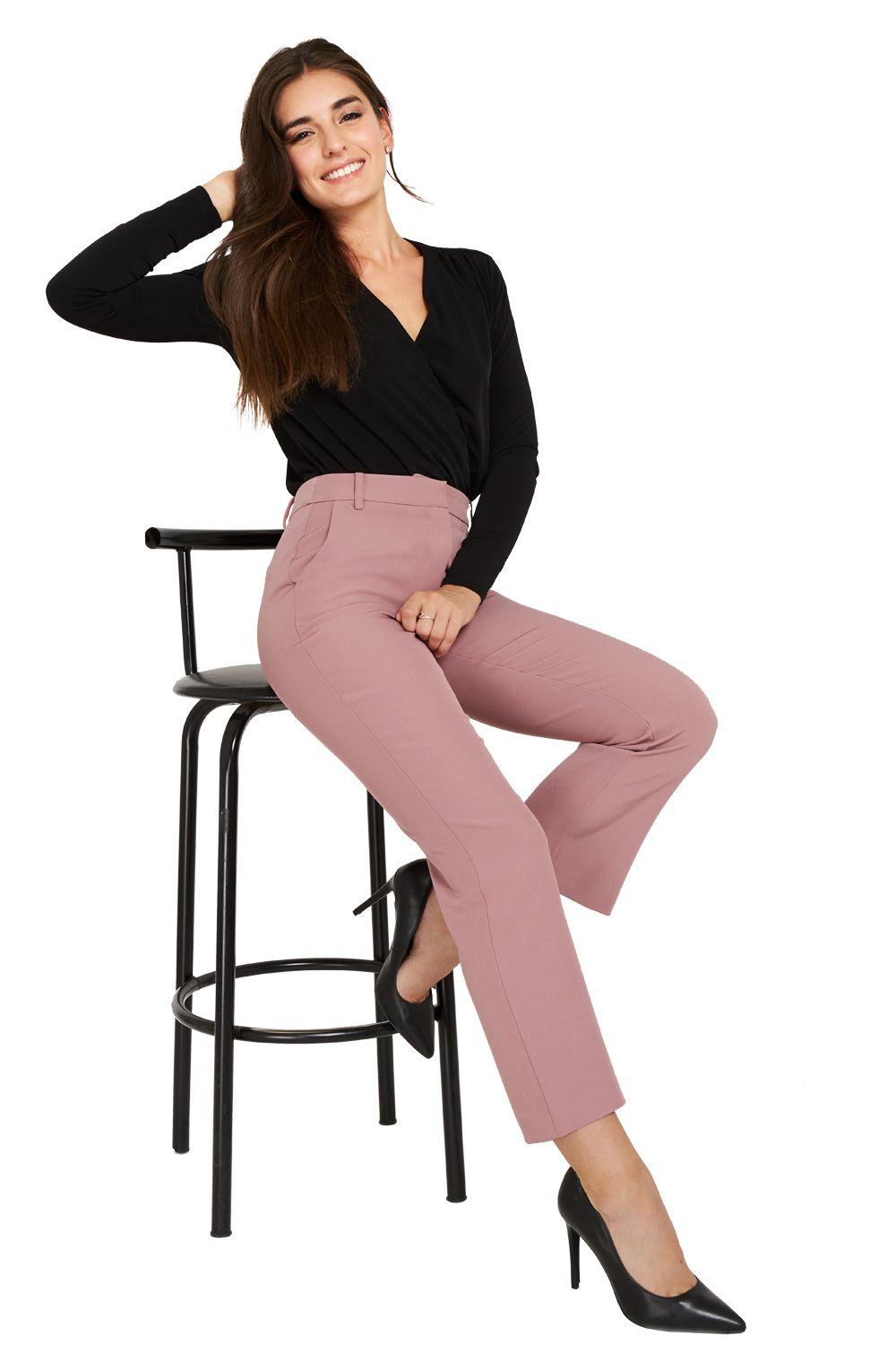 Pantalón Formal Bolsillos Rosa Nicopoly-1