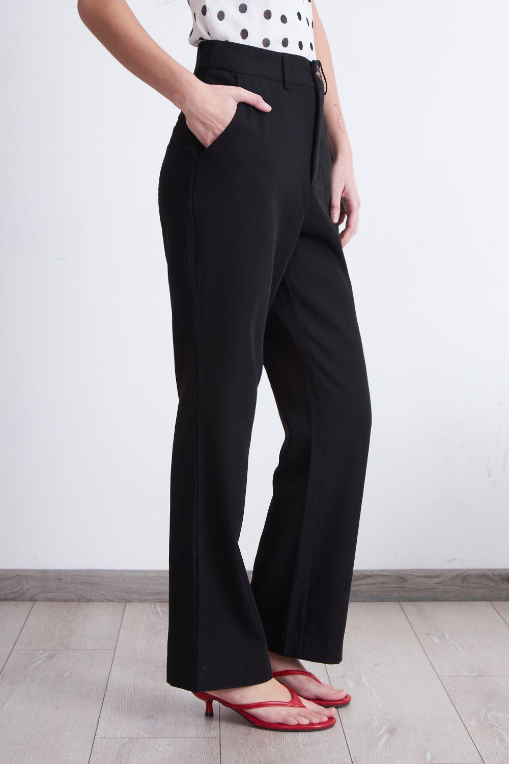 Pantalón Sastrero Recto Negro Nicopoly-2