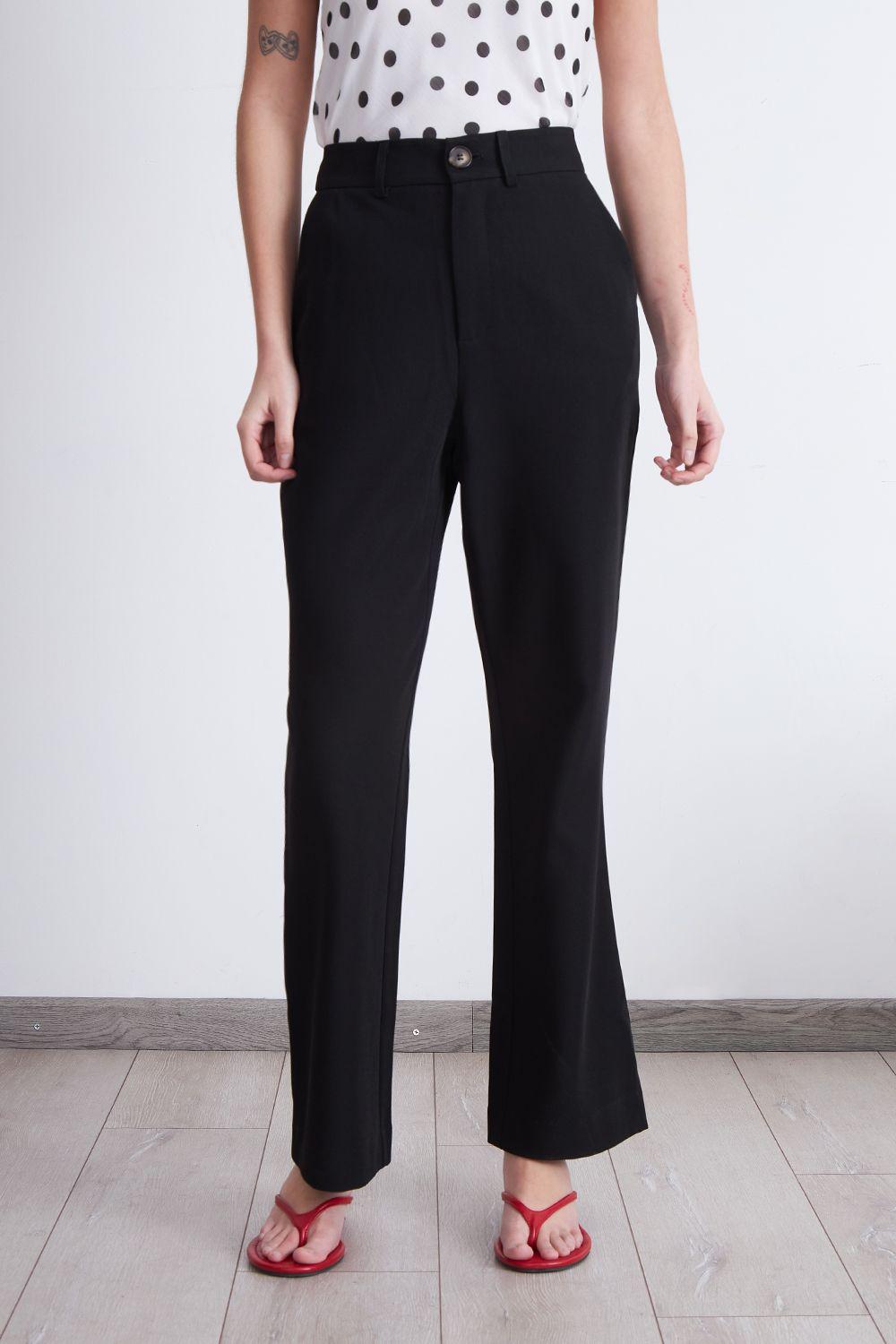 Pantalón Sastrero Recto Negro Nicopoly-4