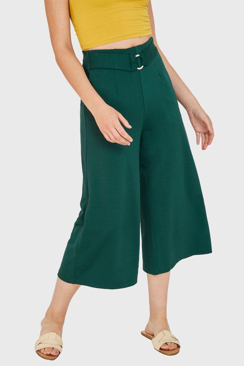 Pantalón Culotte Hebilla Verde Nicopoly-0