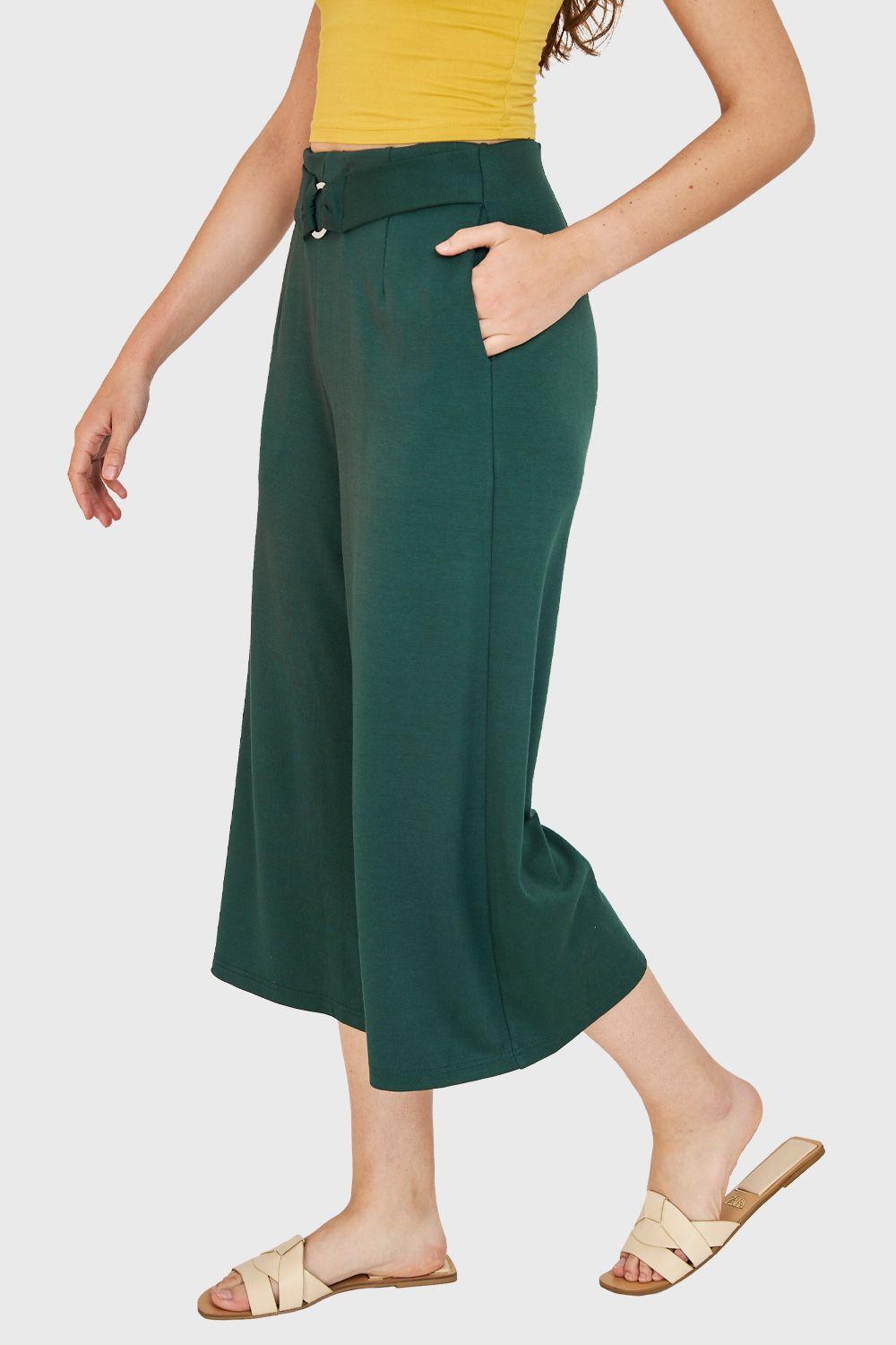 Pantalón Culotte Hebilla Verde Nicopoly-2