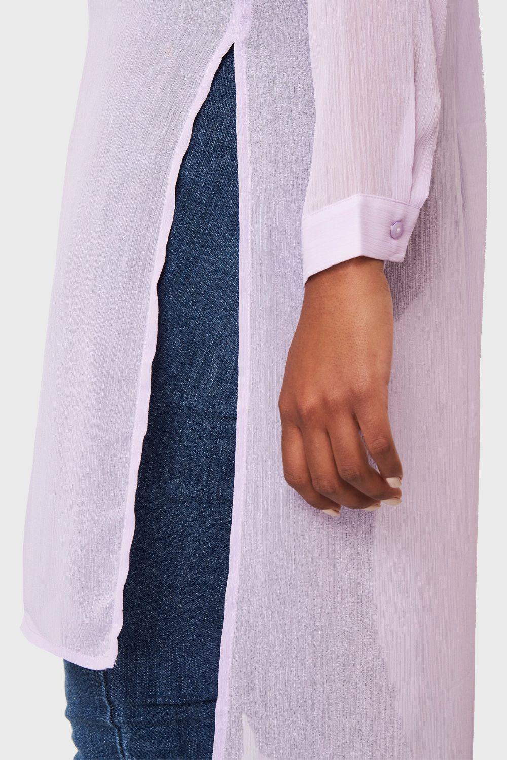 Blusa Larga Transparente Lila Nicopoly-5