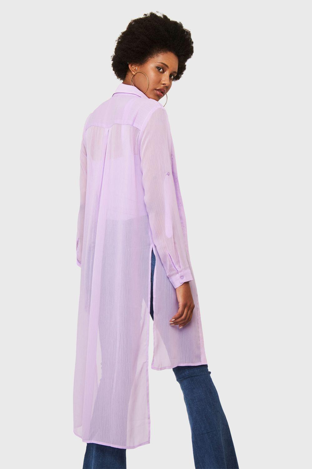 Blusa Larga Transparente Lila Nicopoly-3