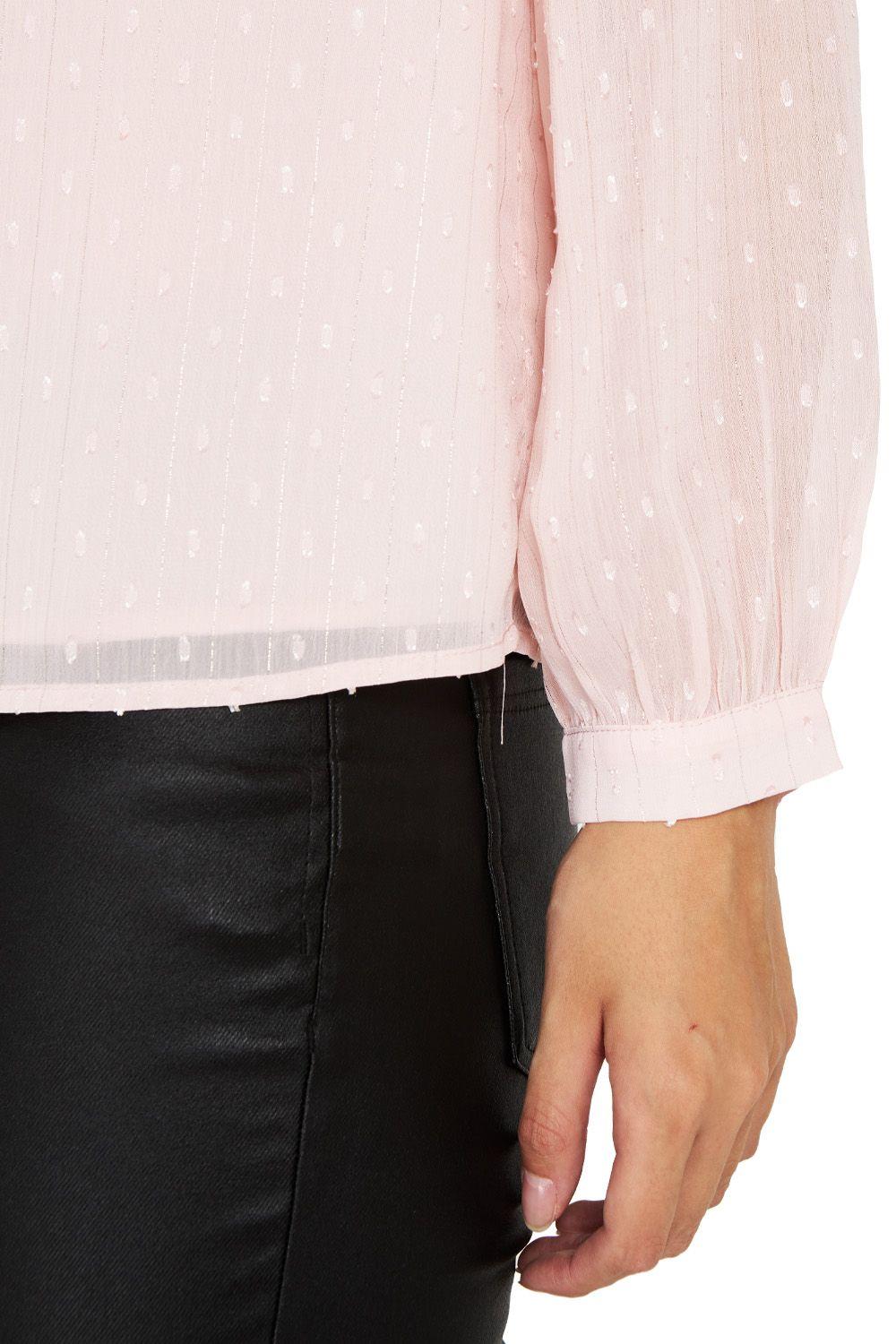 Blusa Brillos Cuello Alto Rosado Nicopoly-4