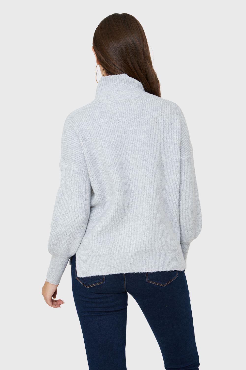 Sweater Beatle Manga Globo Gris Nicopoly-3