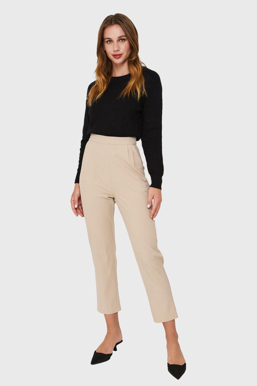 Pantalón Tiro Alto Khaki Nicopoly-1