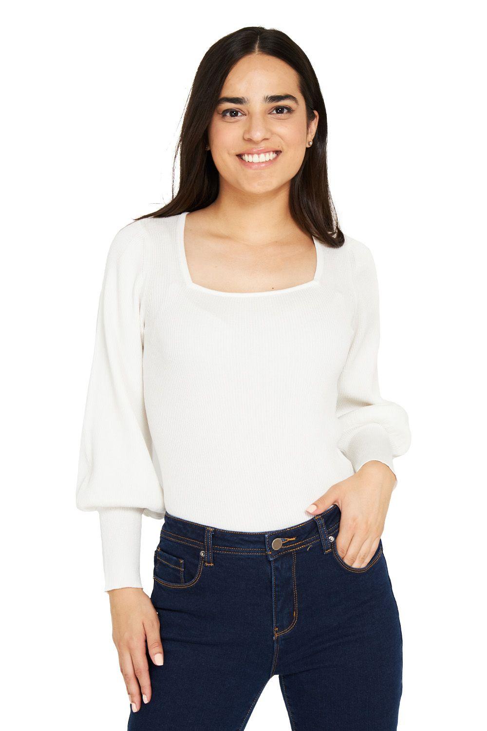 Body Escote Cuadrado Blanco Nicopoly-0