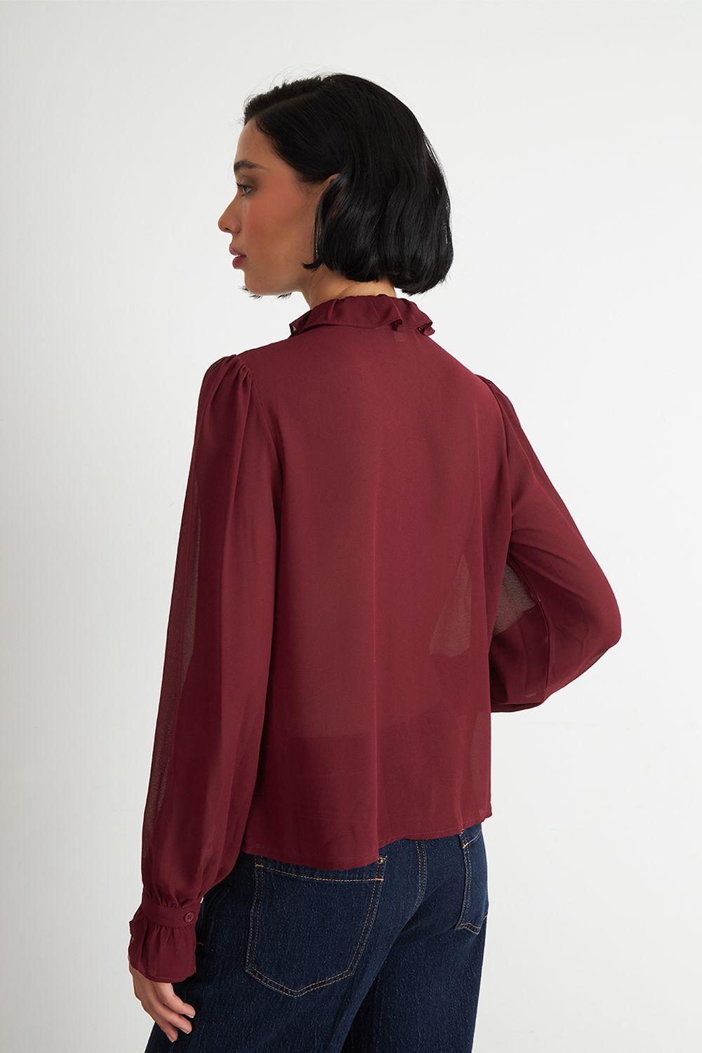 Blusa Corbatín y Vuelos Burdeo Nicopoly-3