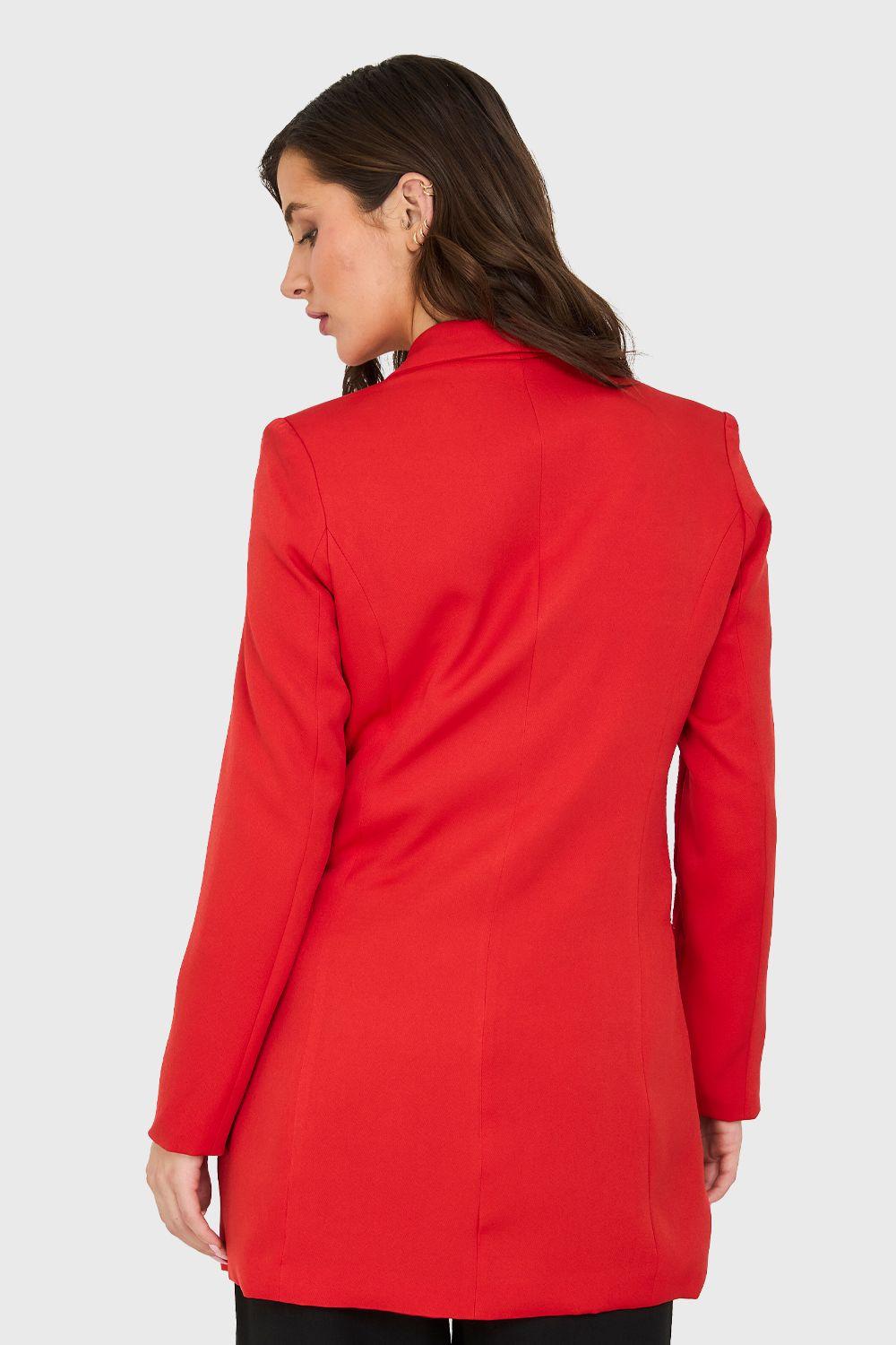 Blazer Largo 4 Botones Rojo Nicopoly-3