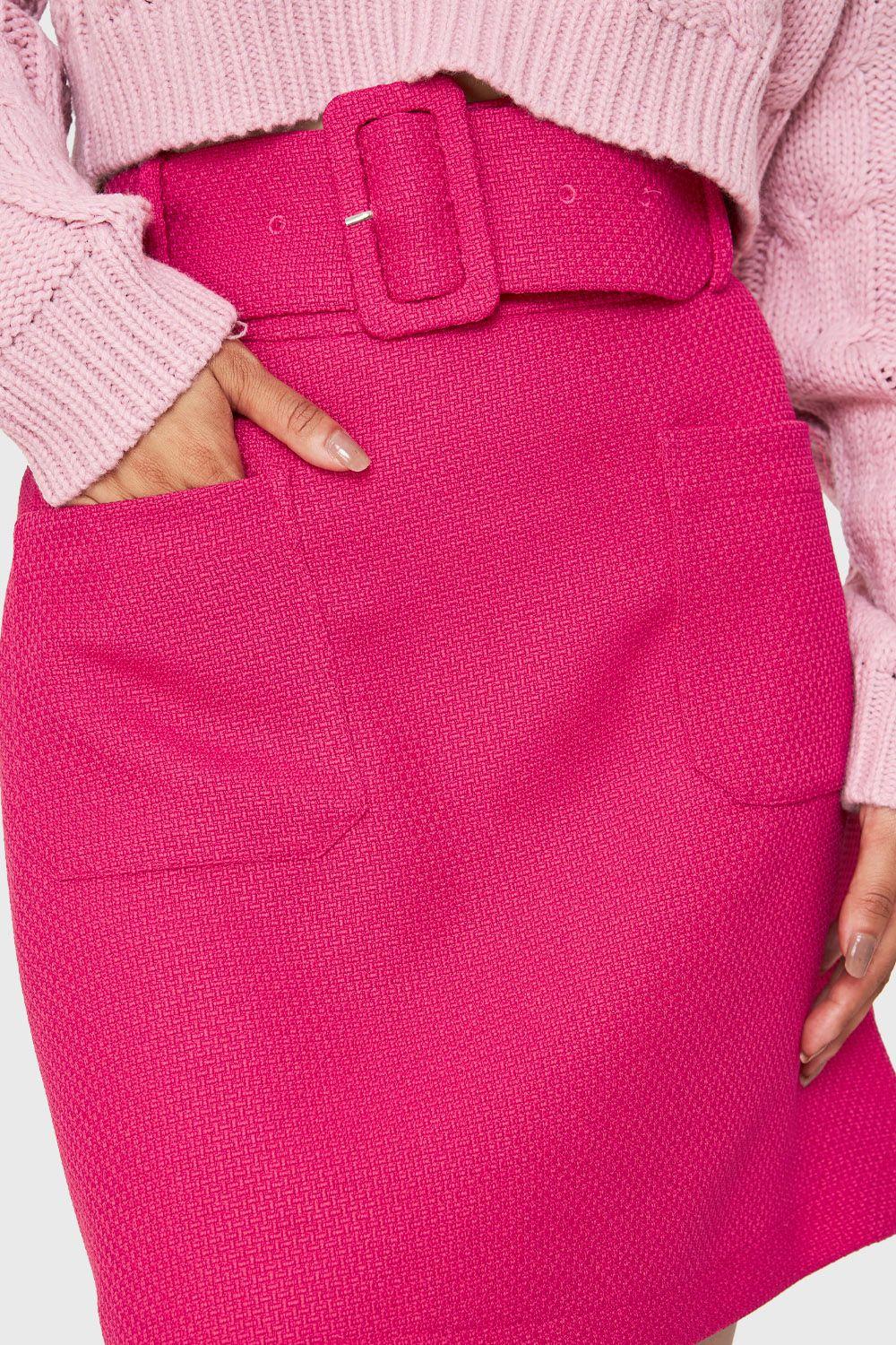 Mini Falda Cinturón Fucsia Nicopoly-5