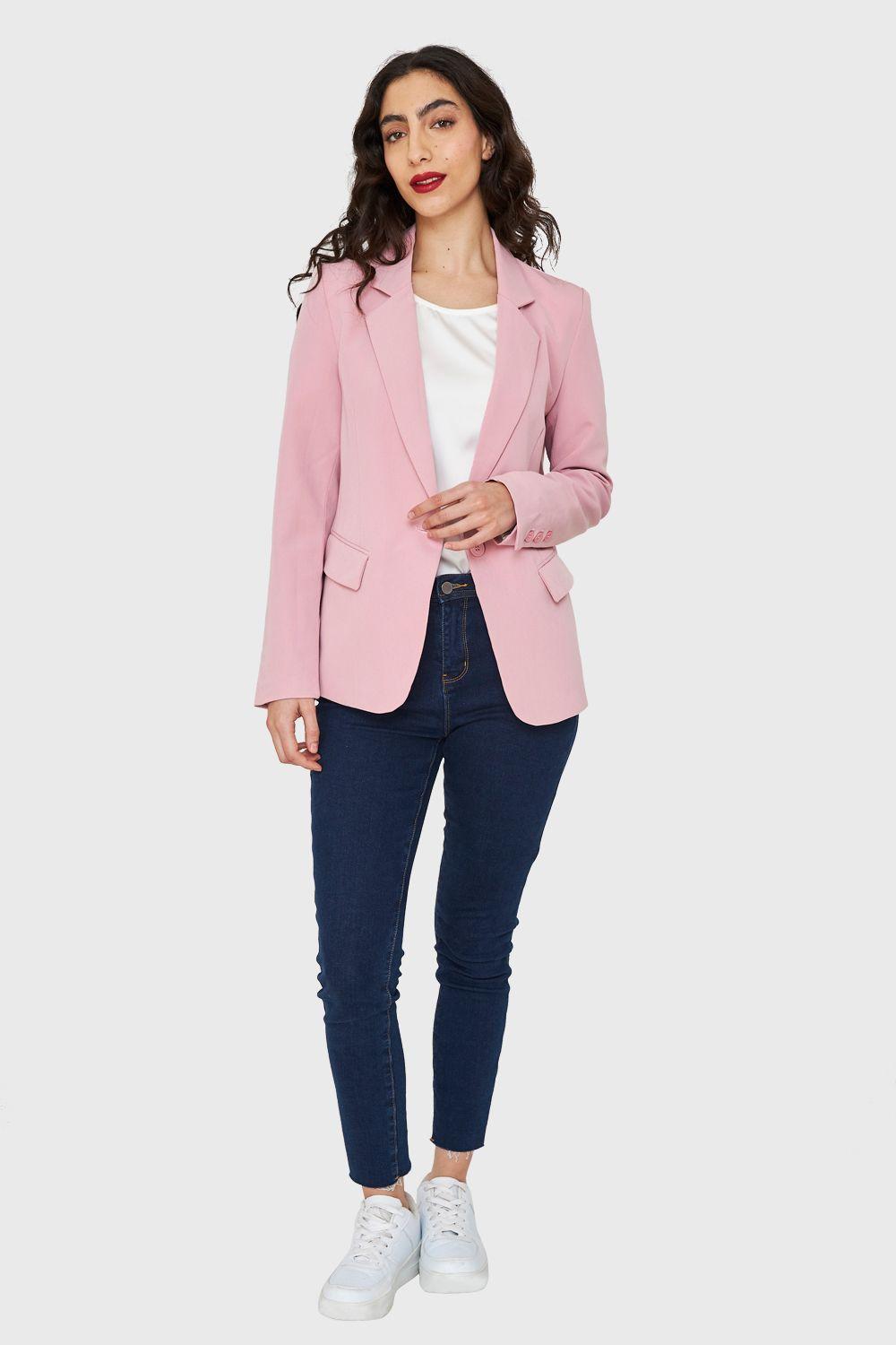 Blazer Botón Rosa Nicopoly-1
