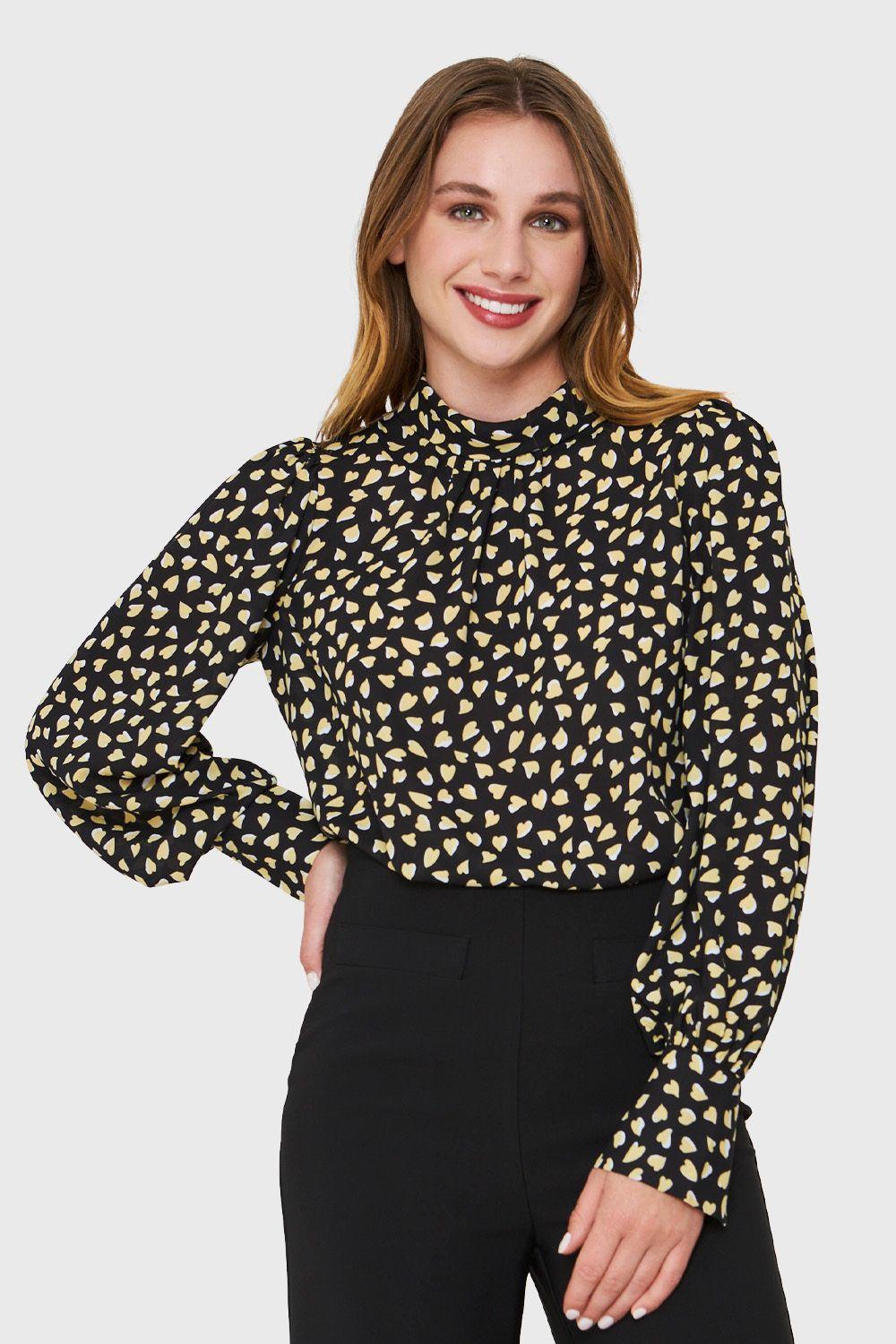 Blusa Corazones Negro Nicopoly-4