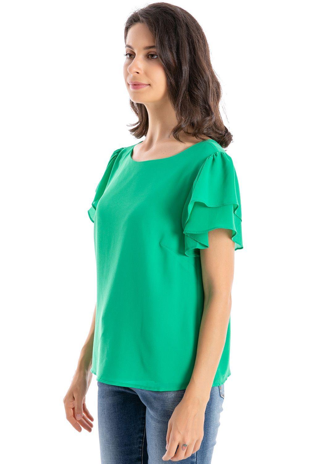 Blusa Básica Vuelos Verde Nicopoly-2