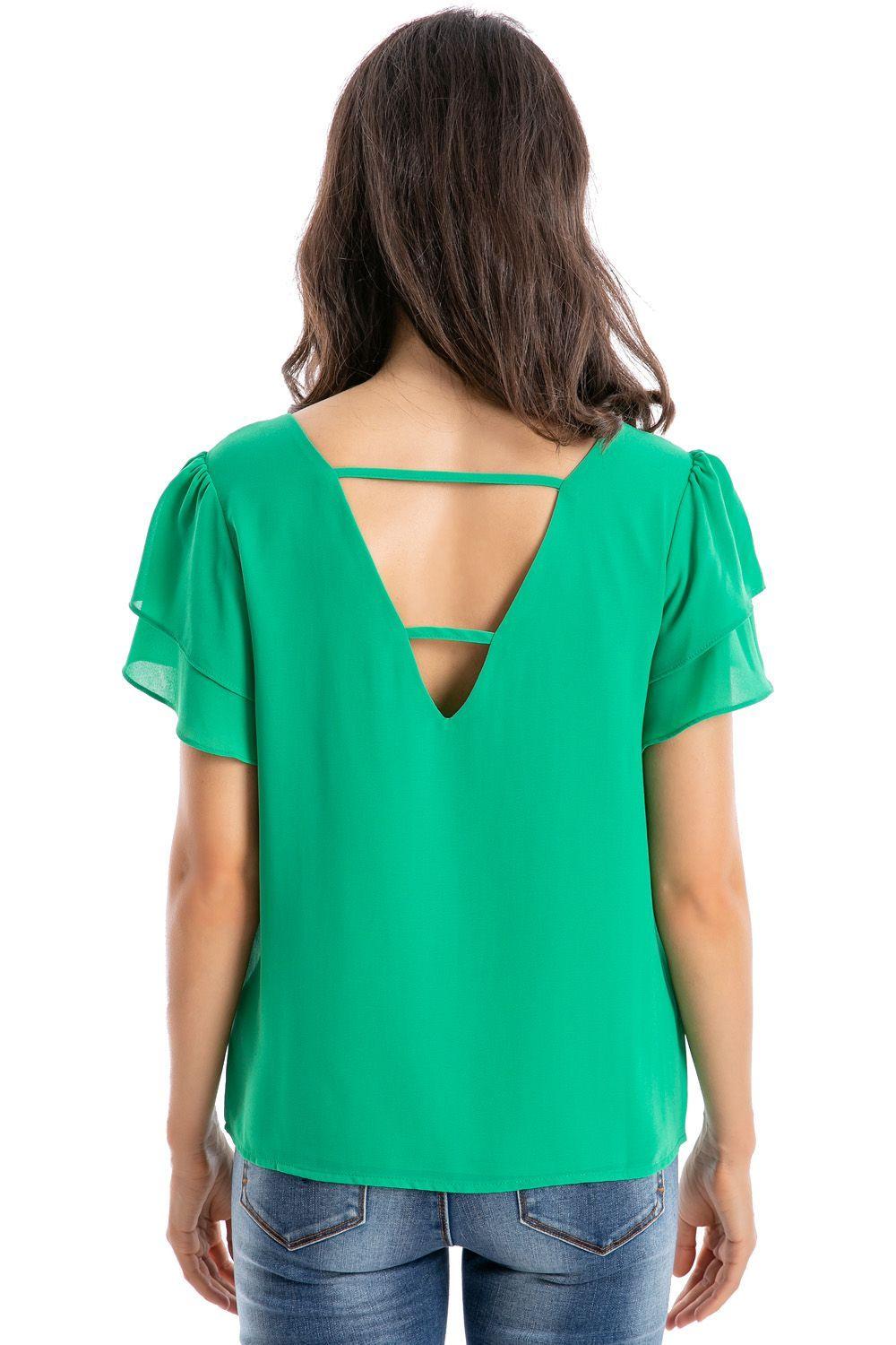 Blusa Básica Vuelos Verde Nicopoly-1