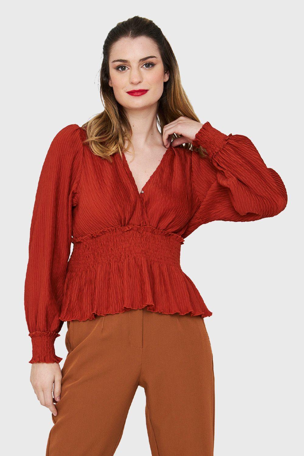 Blusa Peplum Tipo Crepé Óxido Nicopoly-4