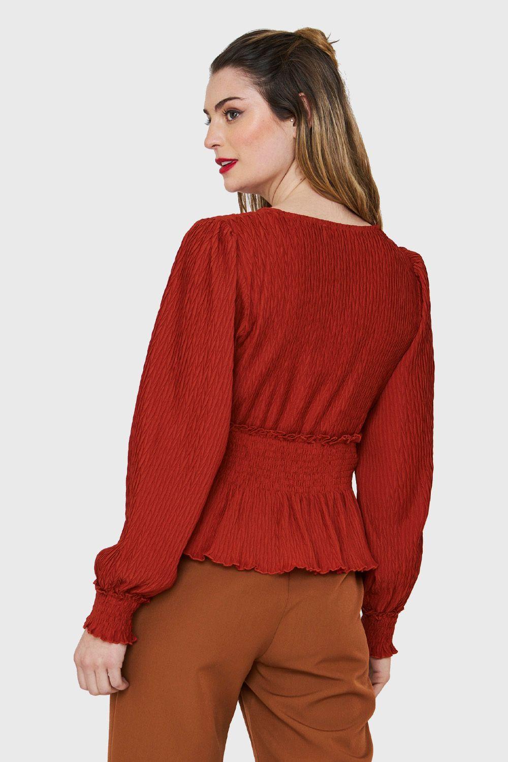 Blusa Peplum Tipo Crepé Óxido Nicopoly-3