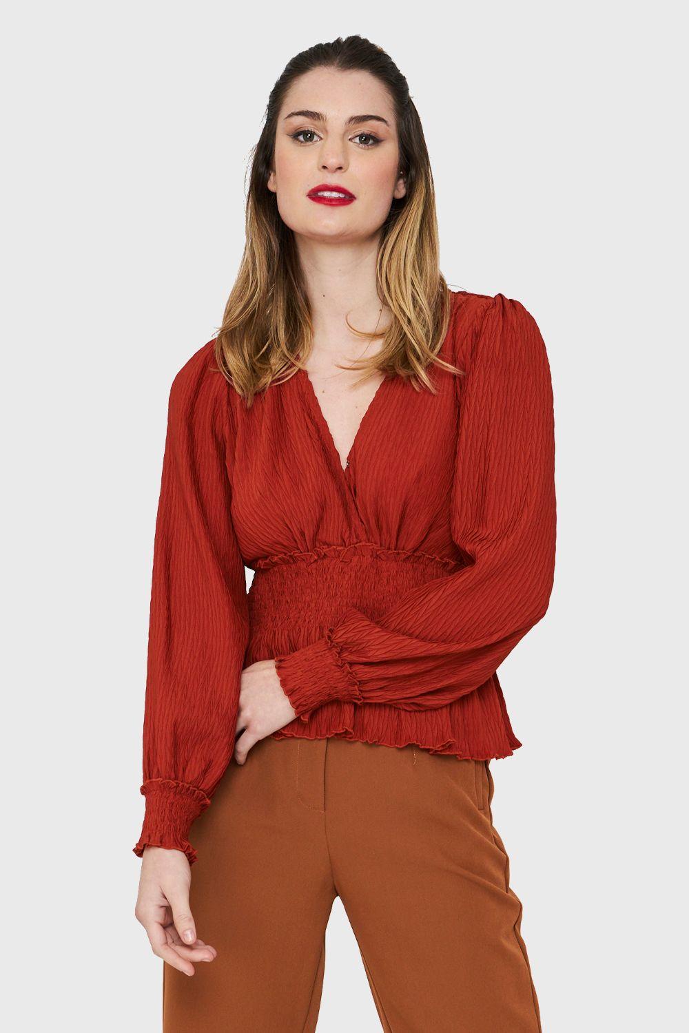 Blusa Peplum Tipo Crepé Óxido Nicopoly-0