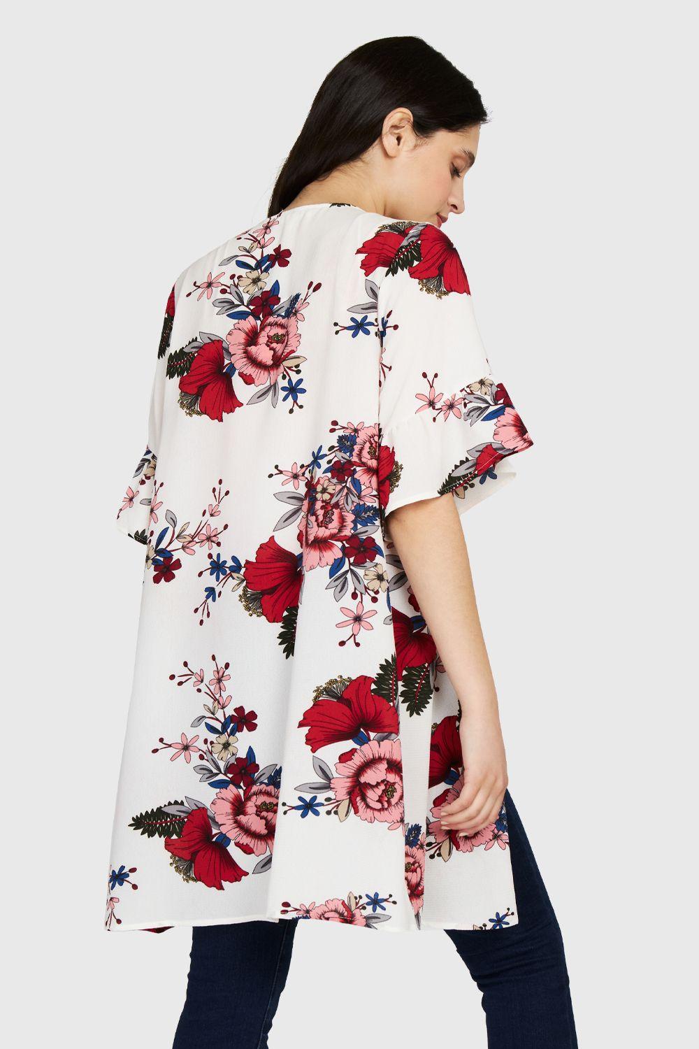 Kimono Manga Vuelos Blanco Nicopoly-3