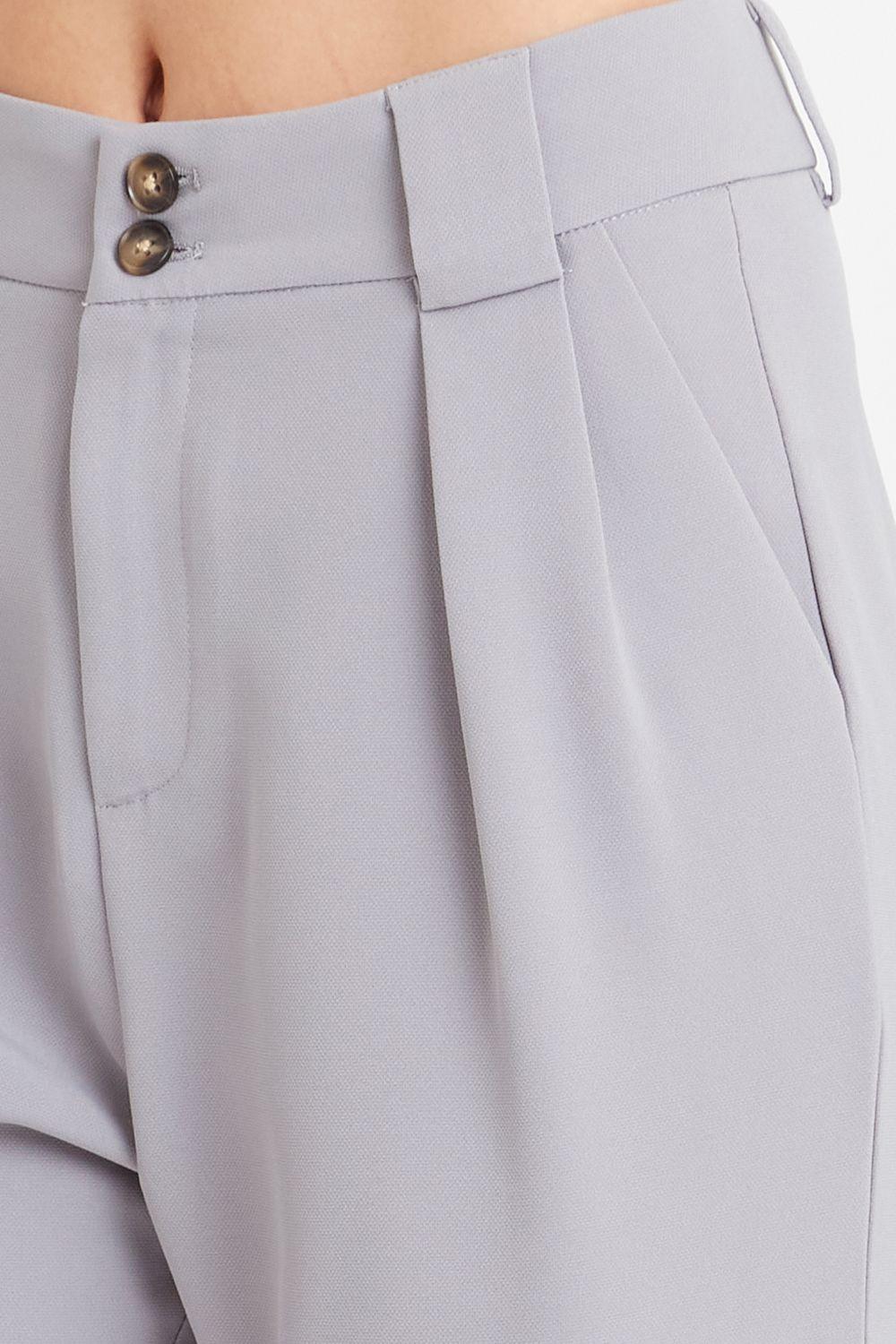 Pantalón Básico Pierna Ancha Gris Nicopoly-5
