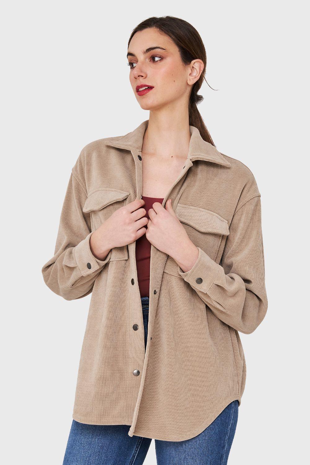 Sobrecamisa Tipo Pana Broches Taupe Nicopoly-4