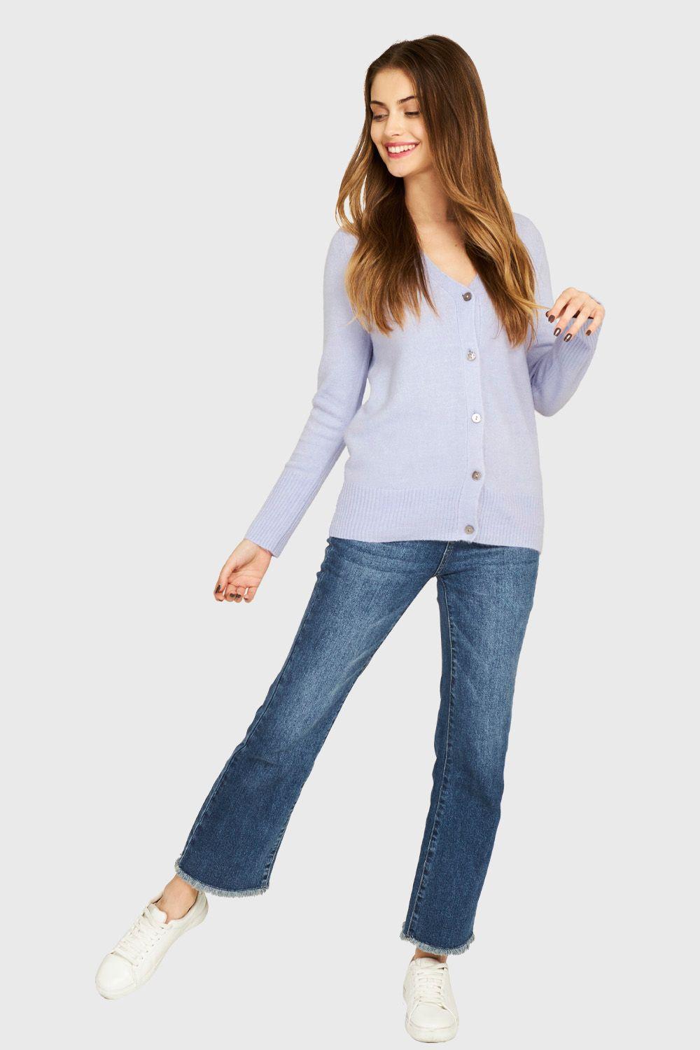 Chaleco Botones Lila Nicopoly-1