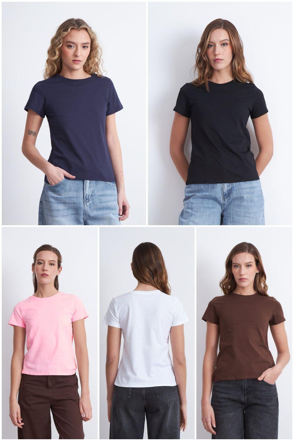 Polera Básica Cuello Redondo Café Nicopoly-4