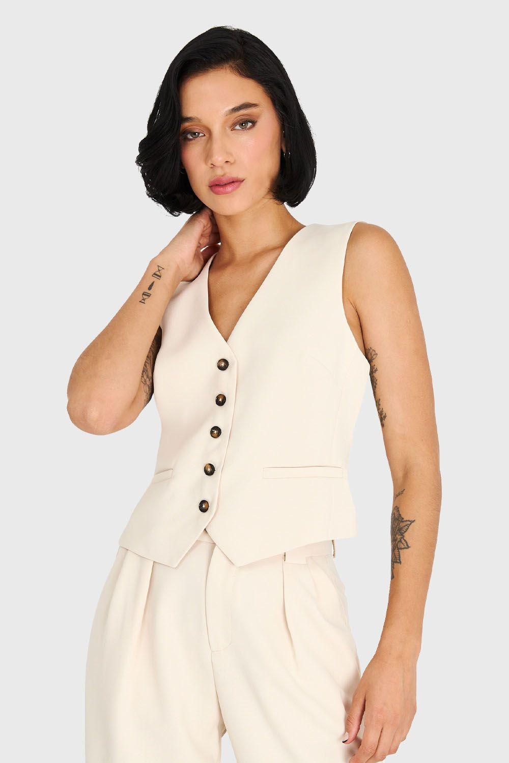 Gilet Espalda Ajustable Beige Nicopoly-0