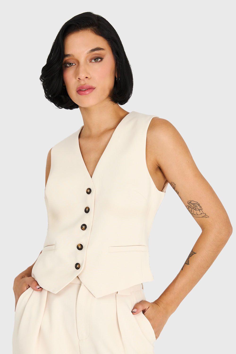 Gilet Espalda Ajustable Beige Nicopoly-4