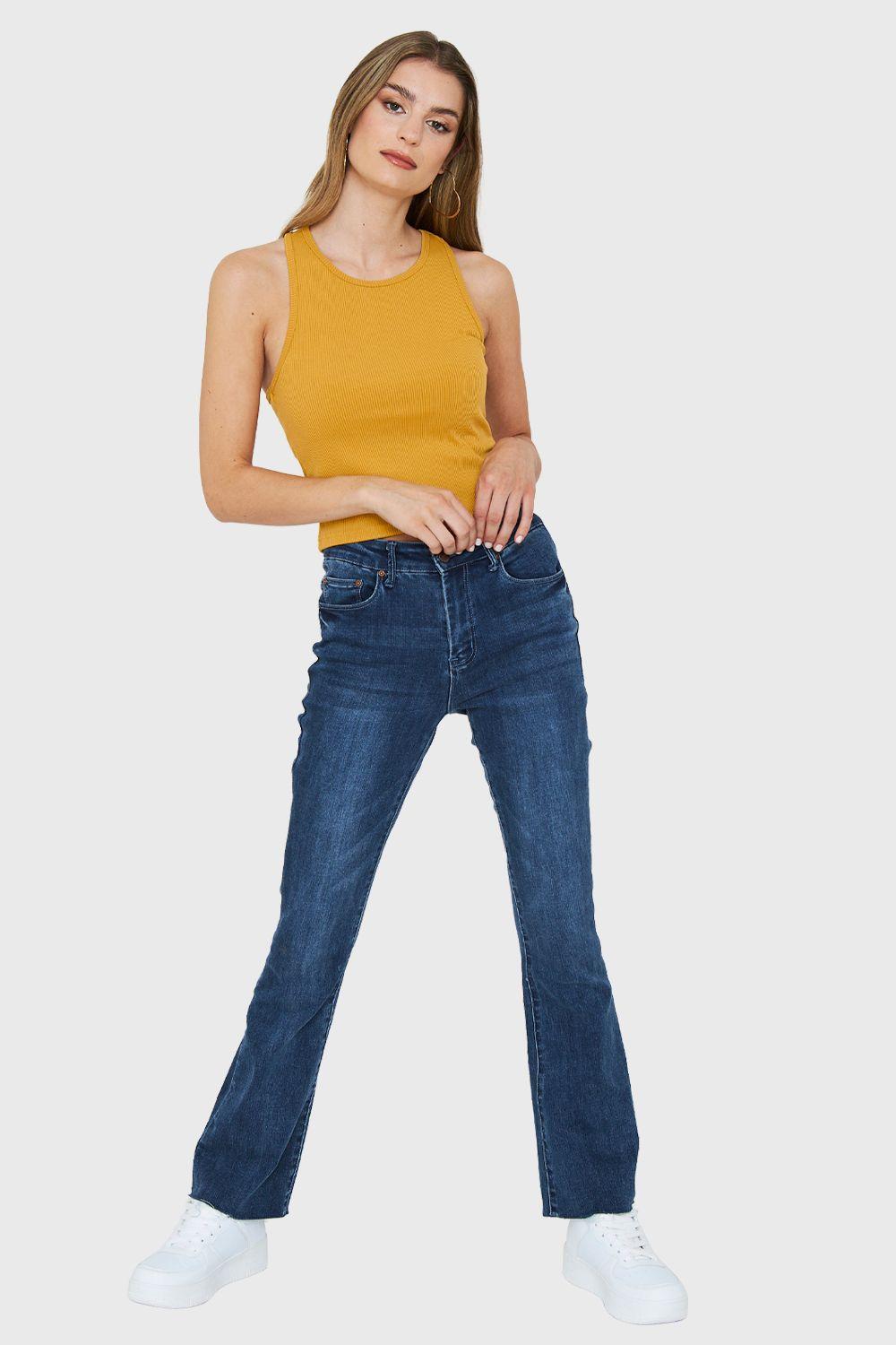 Crop Top Básico Mostaza Nicopoly-1