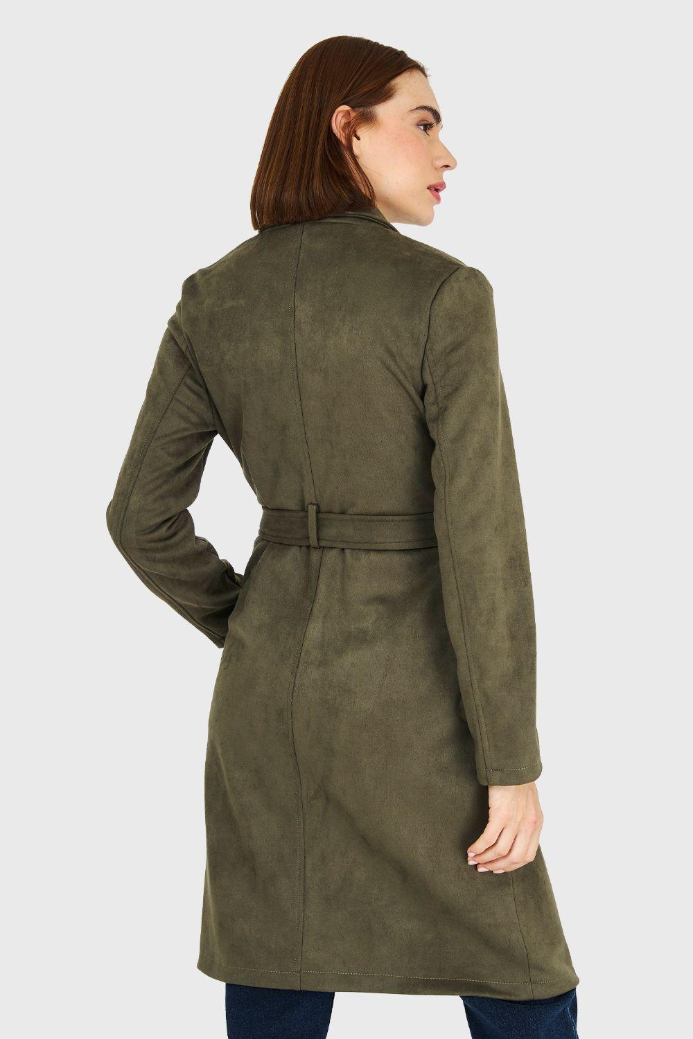 Trench Lazo Tipo Gamuza Oliva Nicopoly-3