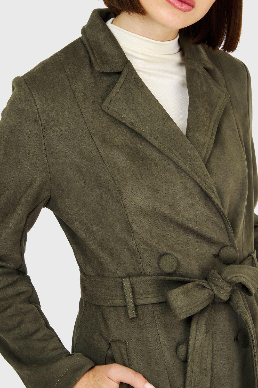 Trench Lazo Tipo Gamuza Oliva Nicopoly-5