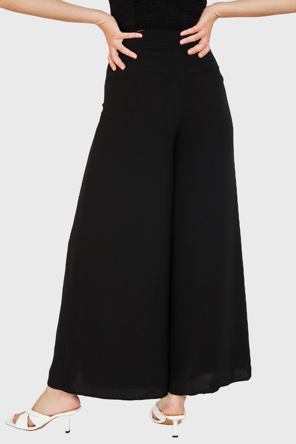 Pantalón Palazzo Aberturas Negro Nicopoly-3